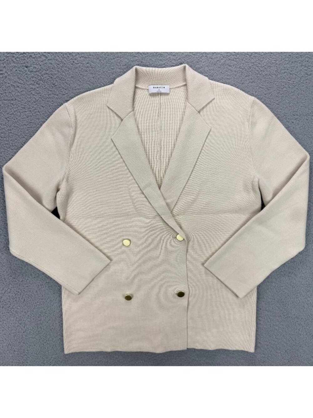 Aritzia Babaton Blazer Small Beige Knit Sweater Cardigan Double Breasted Jacket